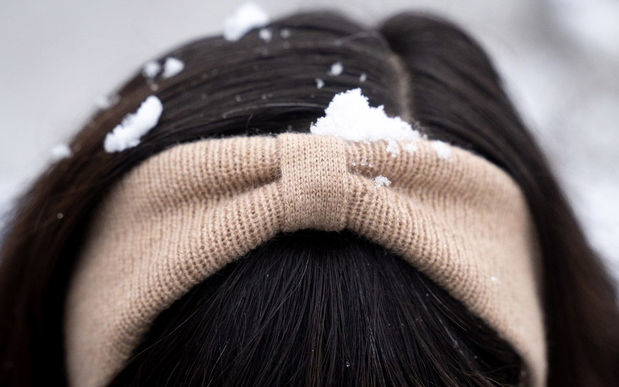 Stirnband aus Kamelwolle, beige