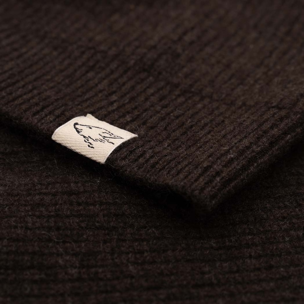 Rollkragenpullover aus Yakwolle, dunkelbraun