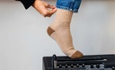 Socken aus Kamelwolle, beige & braun