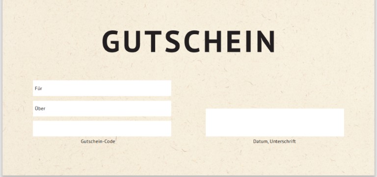 Physischer Gutschein