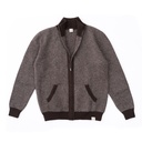 Knitted zipper jacket made of yak wool, mottled
