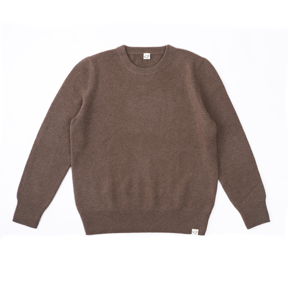 Crew-neck Sweater made from yak wool, yak brown