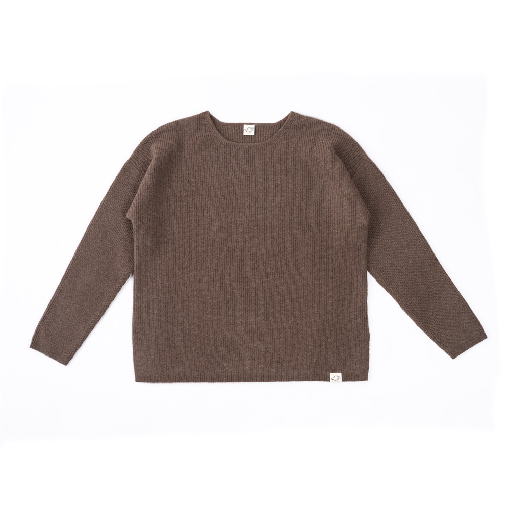 Loose fit pullover made of yak wool, yak-brown