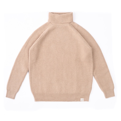 Turtleneck sweater made of camel wool, beige