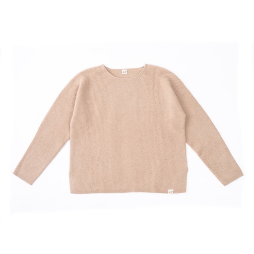 Loose fit pullover made of camel wool, beige