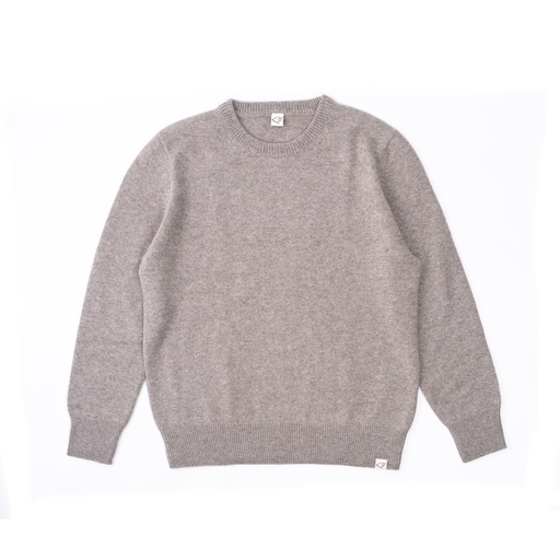 Crew-neck sweater made from yak wool, grey