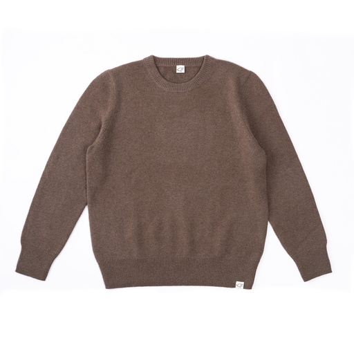 Crew-neck Sweater made from yak wool, yak brown